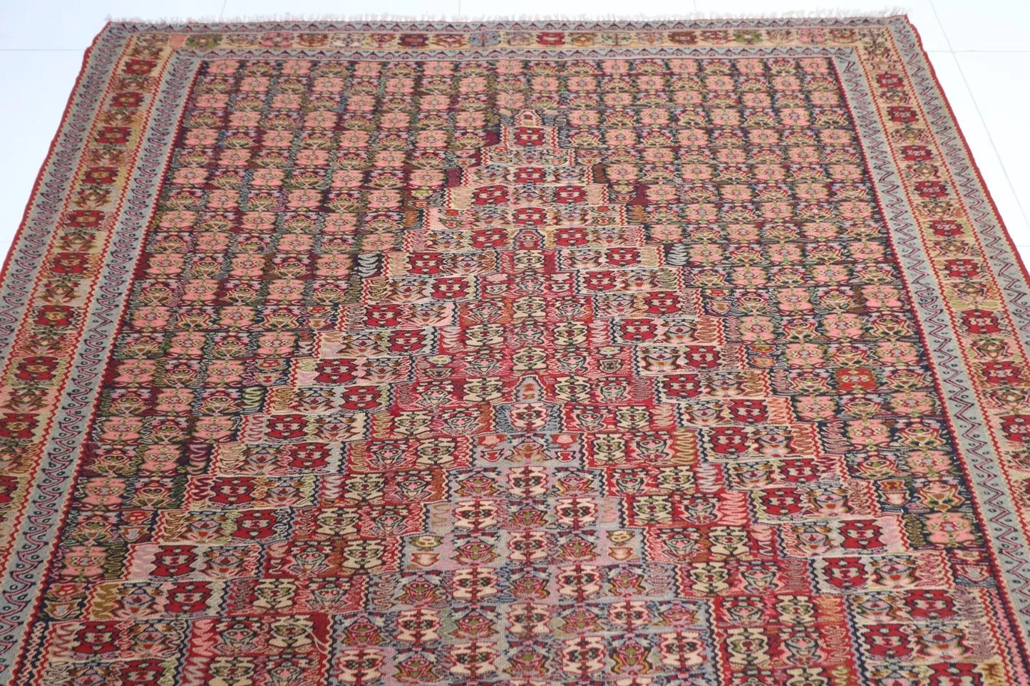 205 x 293 cm | Sumak Flat Weaved Kilim Afghan Tribal Hand Knotted Carpet