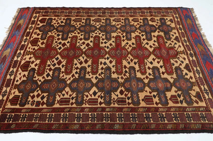 174 x 260 cm | Barjesta Flat Weaved Afghan Tribal Hand Knotted Wool Carpet kilim