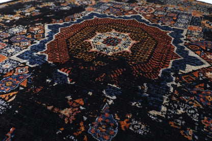 200 x 200 cm |Abstract Afghan Tribal Hand Knotted Wool Round Carpet