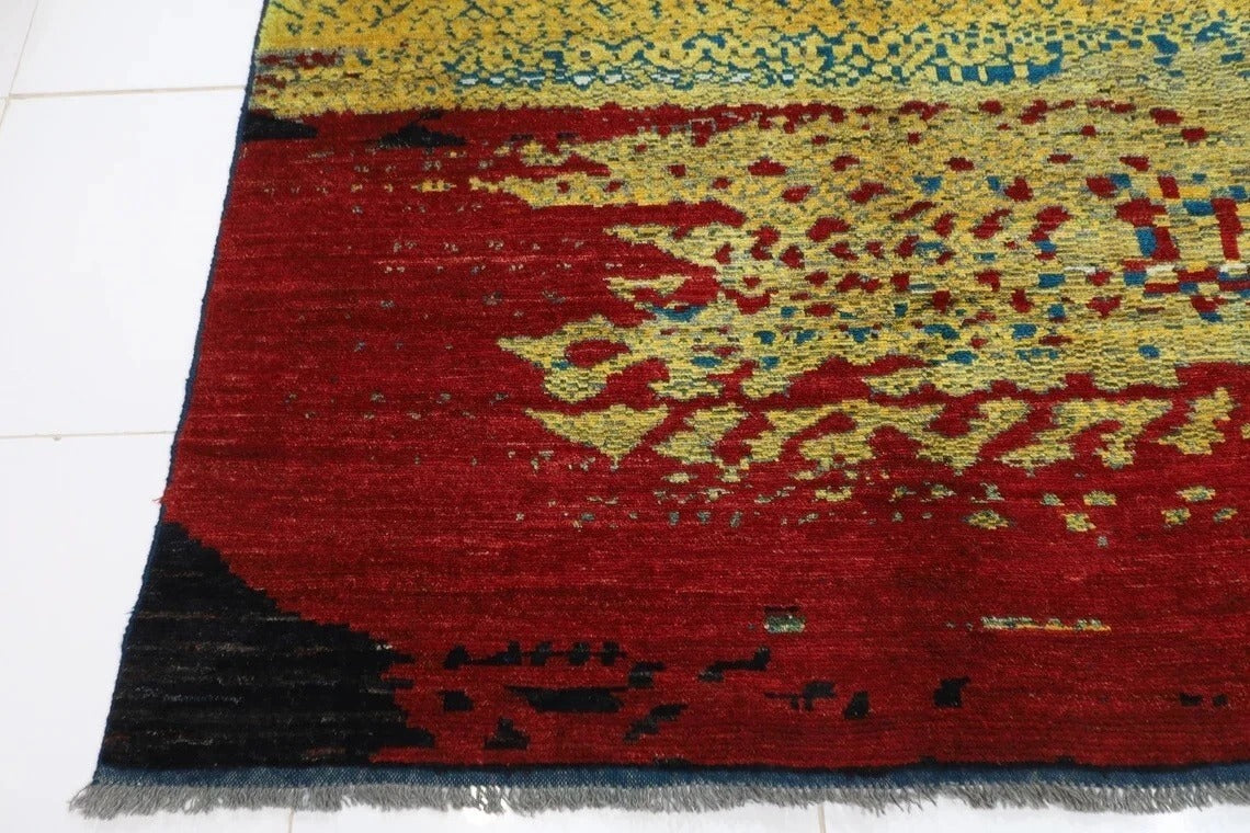 296 x 391 cm | Abstract Afghan Tribal Hand Knotted Carpet