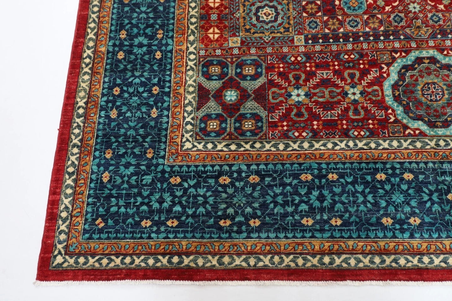 249 x 294 cm | Mamluk Afghan Tribal Hand Knotted Carpet