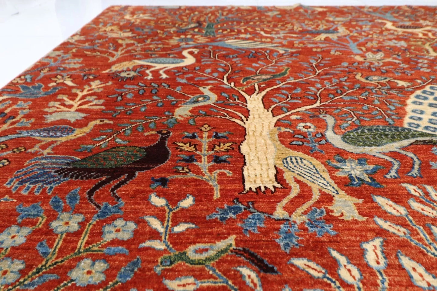 302 x 413 cm | Birds Afghan Hand Knotted Carpet