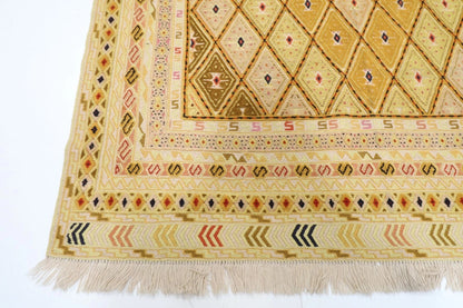 146 x 195 cm | Flat Weave Afghan Tribal Hand Knotted Veg Dye Wool Kilim