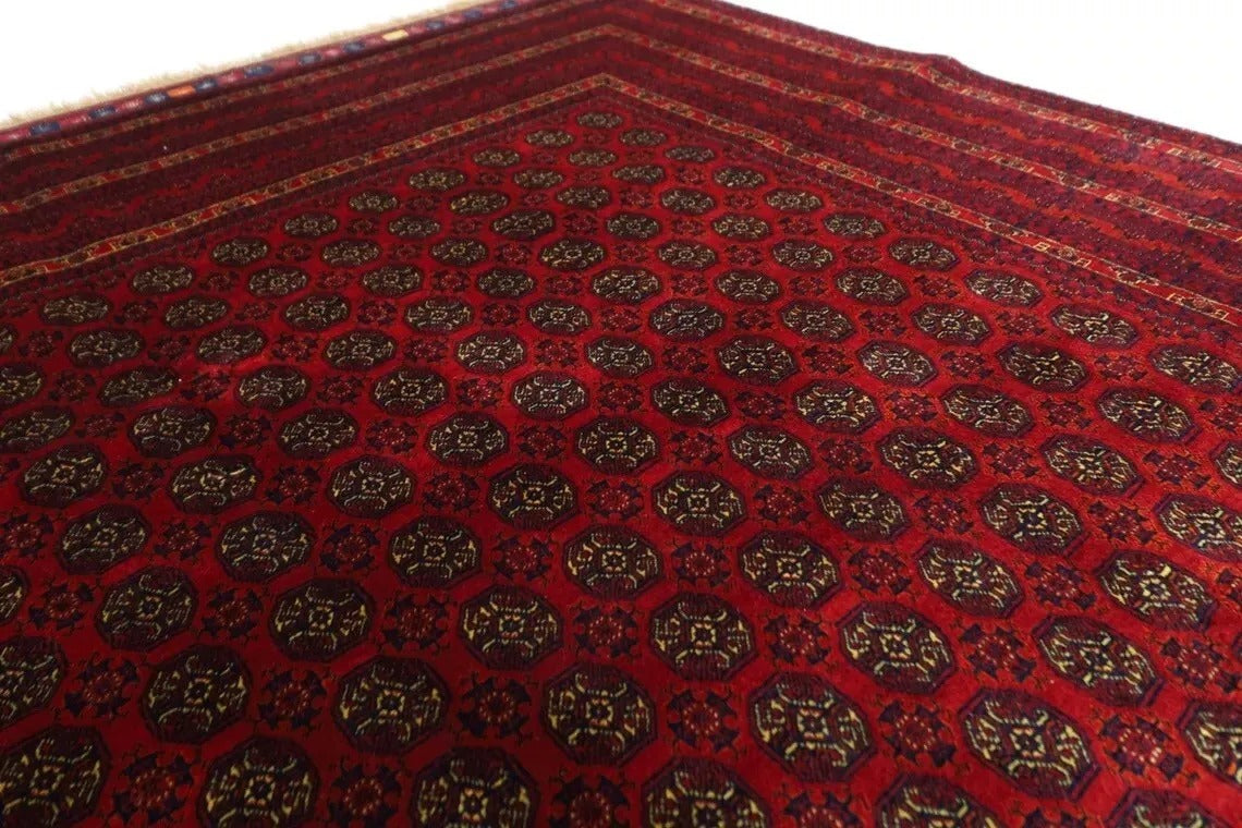 202 x 299 cm | Fine Mori Bokhara Afghan Tribal Hand Knotted Carpet