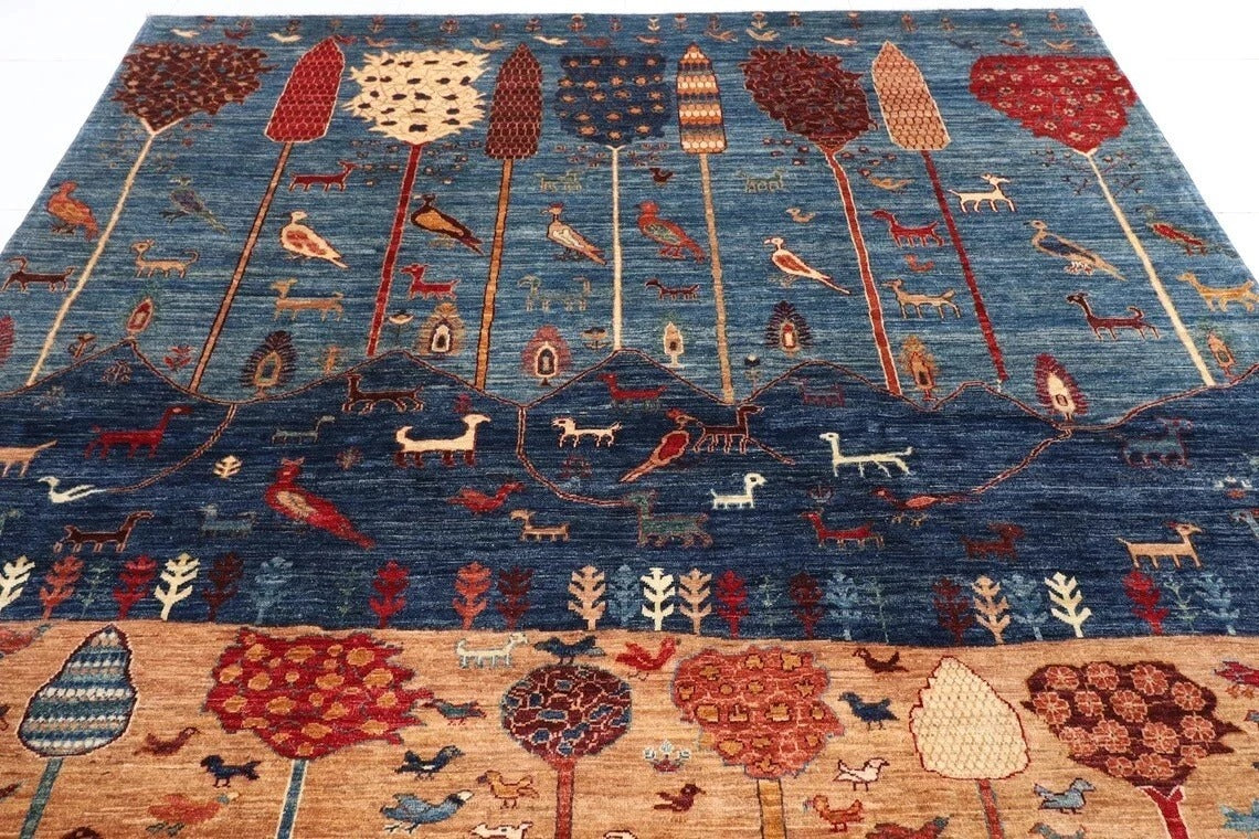 247 x 297 cm | Landscape Afghan Tribal Hand Knotted Carpet