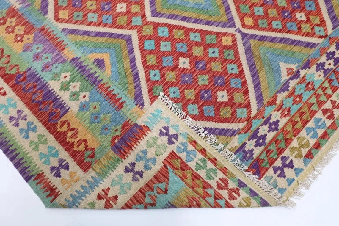 201 x 301 cm | Flat Weaved Afghan Tribal Hand Knotted Kilim