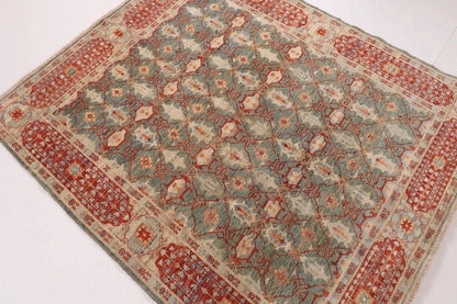 158 x 188 cm | Mamluk Afghan Tribal Hand Knotted Veg Dye Wool Carpet