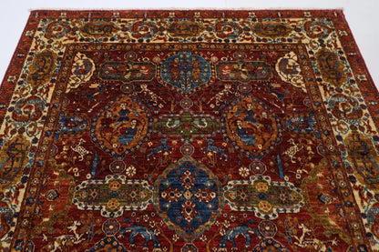 154 x 203 cm | Kerman Afghan Tribal Hand Knotted Veg Dye Wool Carpet