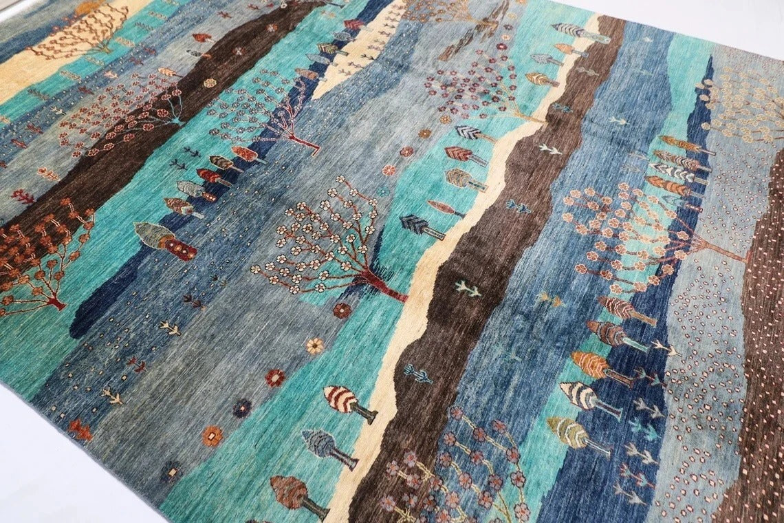 273 x 377 cm | Landscape Afghan Hand Knotted Carpet