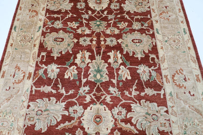 180 x 275 cm | Floral Red Afghan Tribal Hand Knotted Veg Dye Wool Carpet
