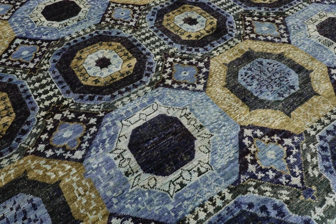 181 x 283 cm | Mamluk Afghan Tribal Hand Knotted Veg Dye Wool Carpet