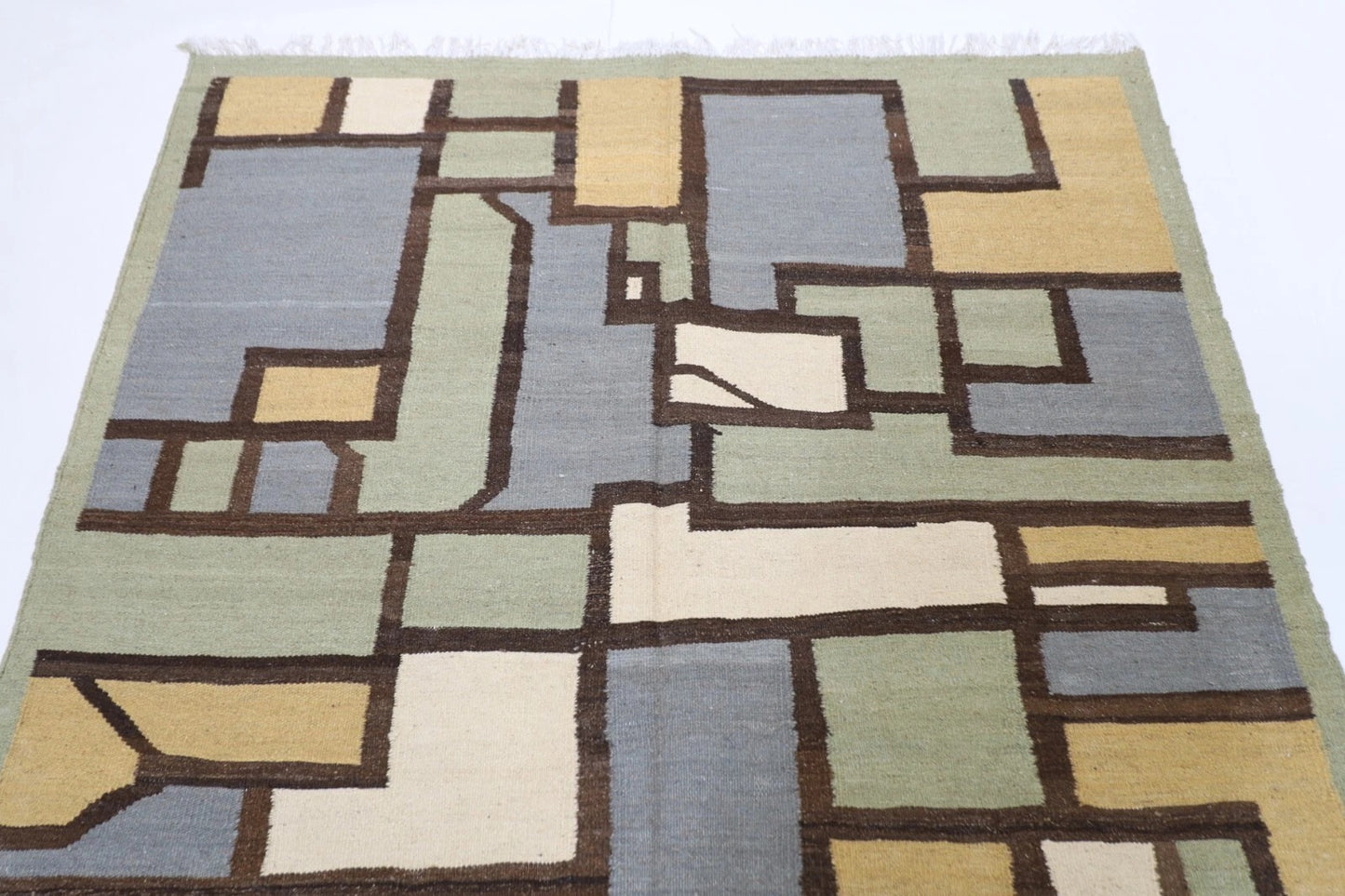 153 x 205 cm | Flat Weave Afghan Tribal Hand Knotted Veg Dye Wool Kilim