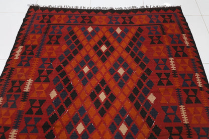 176 x 252 cm | Flat Weaved Afghan Tribal Hand Knotted Veg Dye Wool Carpet