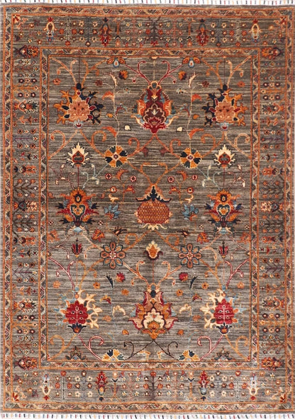 152 x 197 cm | Sultani Afghan Tribal Hand Knotted Veg Dye Wool Carpet