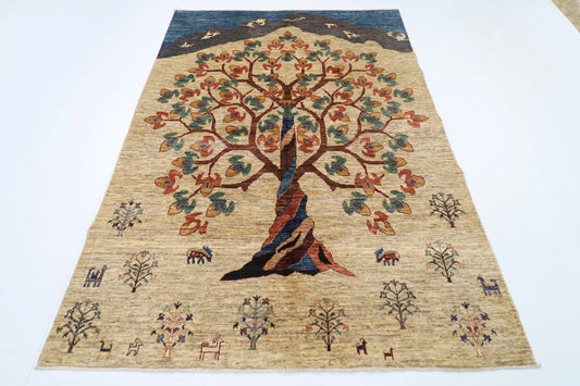 171 x 242 cm | Afghan Tribal Hand Knotted Veg Dye Wool Carpet