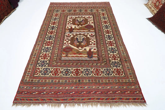 188 x 280 cm | Barjesta Flat Weaved Afghan Tribal Hand Knotted Wool Carpet kilim