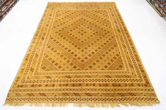 208 x 276 cm | Flat Weaved Carpet Kilim Afghan Tribal Hand Knotted Carpet