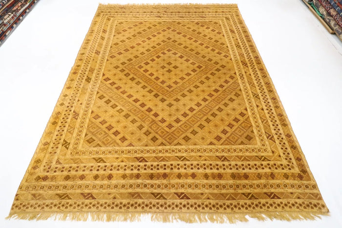 208 x 276 cm | Flat Weaved Carpet Kilim Afghan Tribal Hand Knotted Carpet