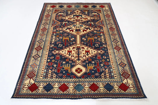 160 x 212 cm | Fine Afghan Tribal Hand Knotted Veg Dye Wool Carpet