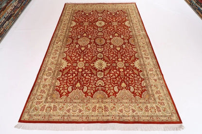 182 x 276 cm | Floral Red Afghan Tribal Hand Knotted Veg Dye Wool Carpet