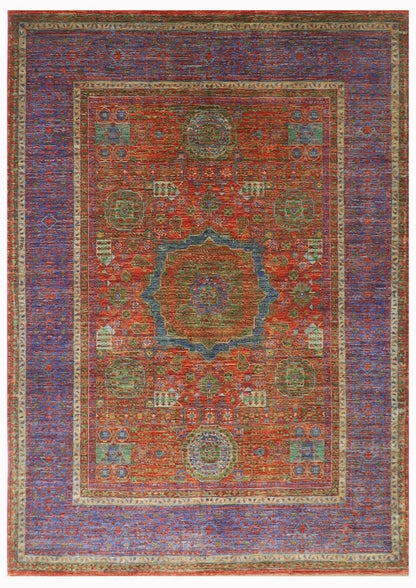 156 x 200 cm | Mamluk Afghan Tribal Hand Knotted Veg Dye Wool Carpet
