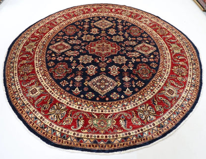 278 x 276 cm | Kazak Afghan Tribal Hand Knotted Wool Round Carpet