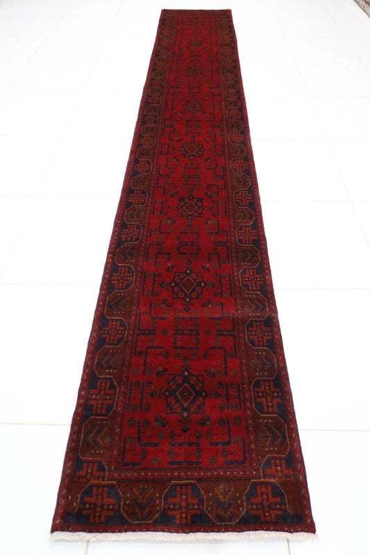 81 x 471 cm | Khal Mohammadi Afghan Tribal Hand Knotted Wool Runner