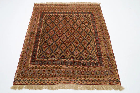 149 x 164 cm | Accent Afghan Tribal Hand Knotted Veg Dye Wool carpet