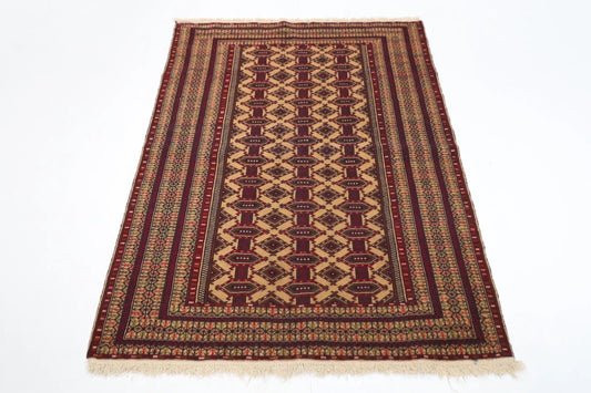 124 x 164 cm | Afghan Tribal Hand Knotted Veg Dye Wool carpet