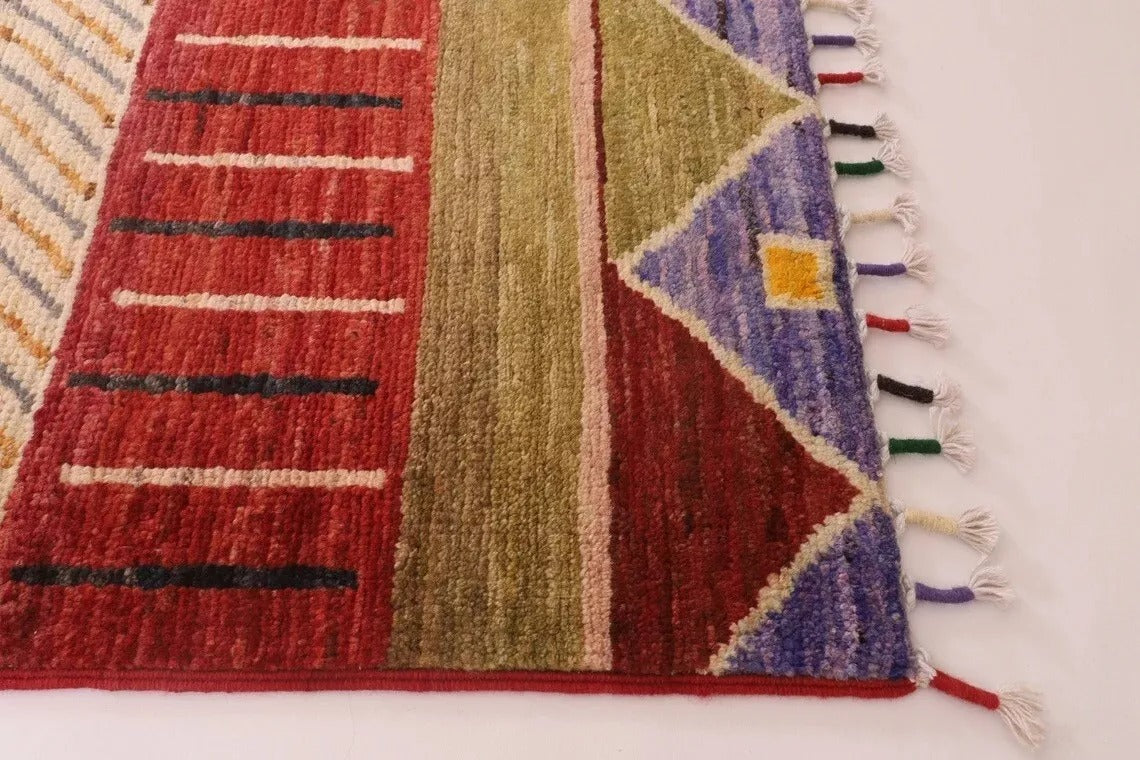 202 x 298 cm | Striped Gabbeh Afghan Tribal Hand Knotted Carpet