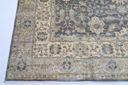 275 x 361 cm | Oriental Grey Afghan Tribal Hand Knotted Carpet