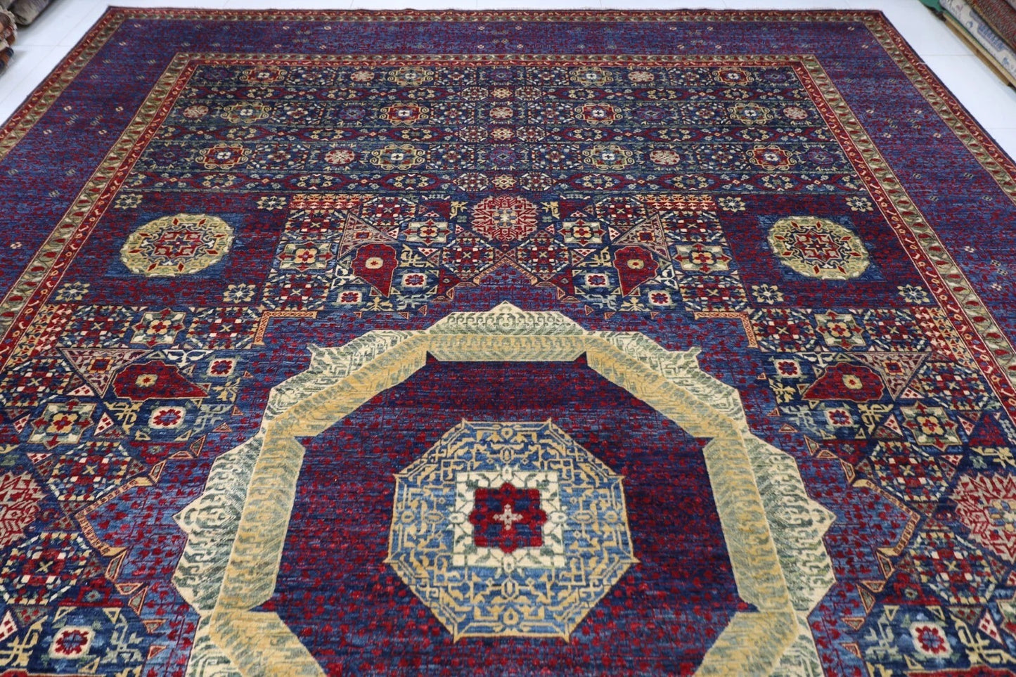 368 x 528 cm | Mamluk Afghan Tribal Hand Knotted Carpet