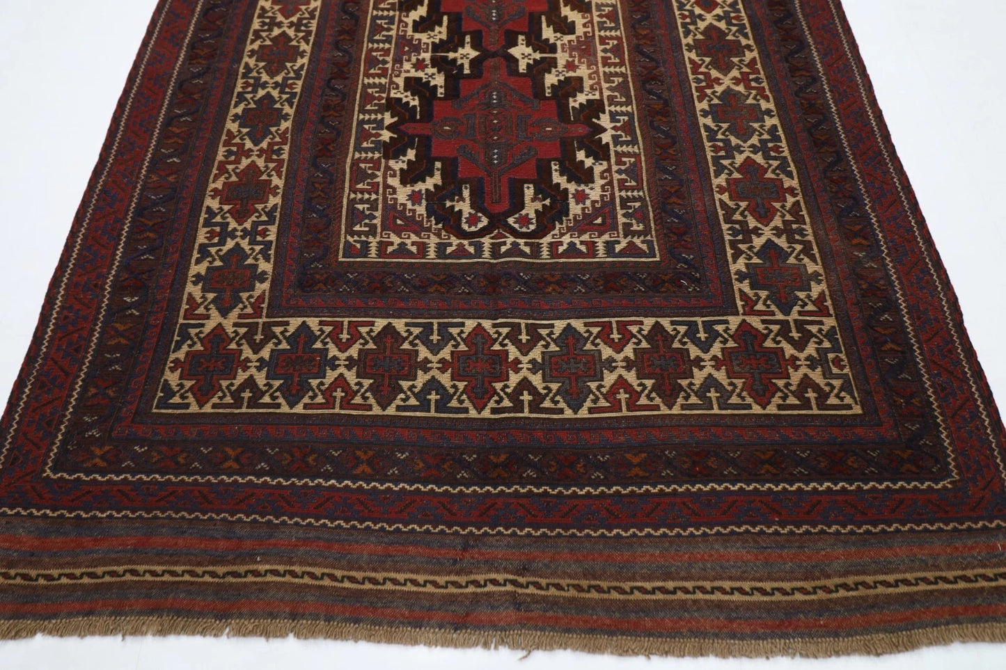 195 x 277 cm | Vintage Flat Weaved Kilim Afghan Tribal Hand Knotted Carpet
