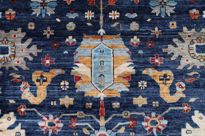 297 x 425 cm | Aryana Navy Afghan Hand Knotted Carpet