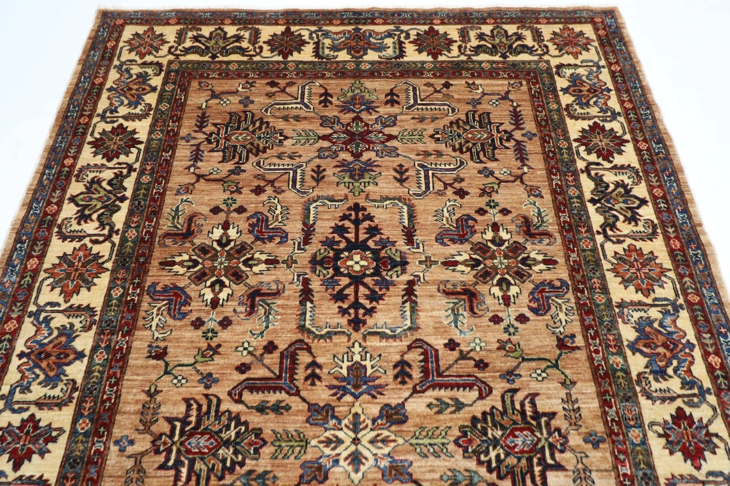 176 x 276 cm |  Kazak Gold Afghan Tribal Hand Knotted Veg Dye Wool carpet