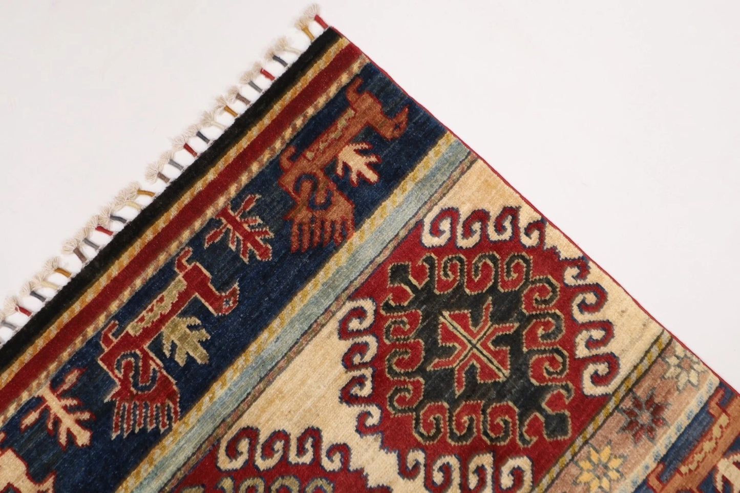 204 x 294 cm | Striped Afghan Tribal Hand Knotted Carpet
