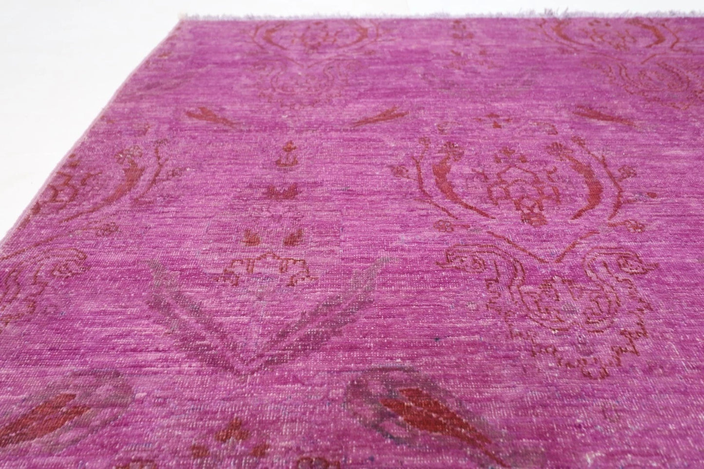 177 x 257 cm | Gabbeh Purple Afghan Tribal Hand Knotted Veg Overdye  Wool Carpet
