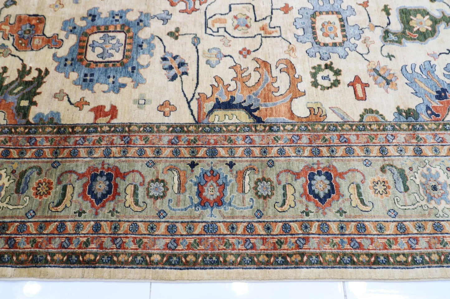 305 x 408 cm | Aryana Beige Afghan Hand Knotted Carpet
