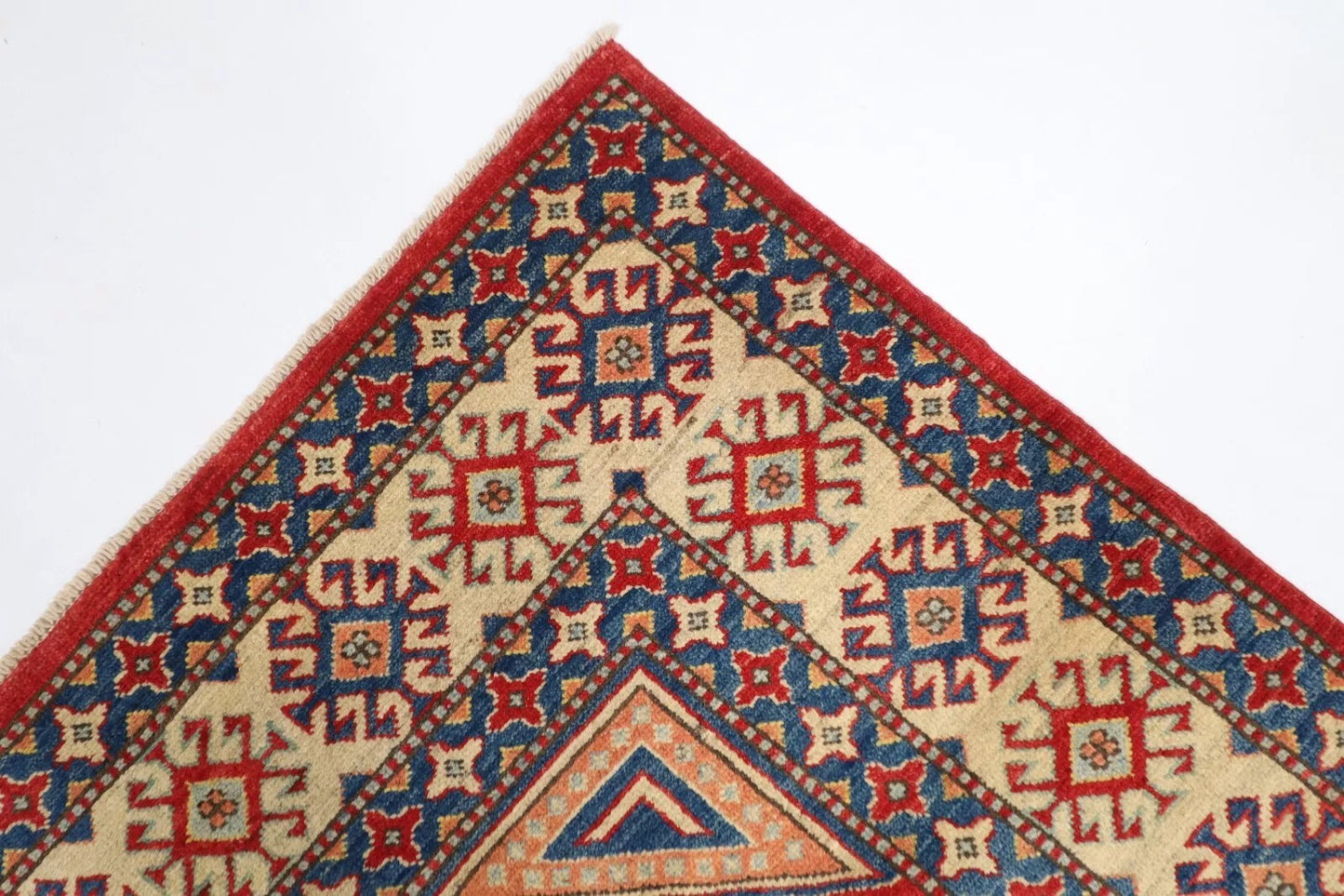 203 x 280 cm | Kazak Afghan Tribal Hand Knotted Carpet