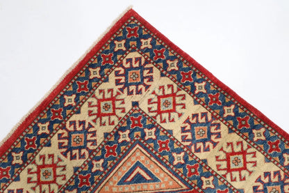 203 x 280 cm | Kazak Afghan Tribal Hand Knotted Carpet