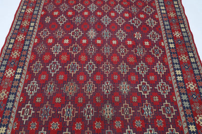 180 x 231 cm | Sumak Afghan Tribal Hand Knotted Veg Dye Wool Kilim