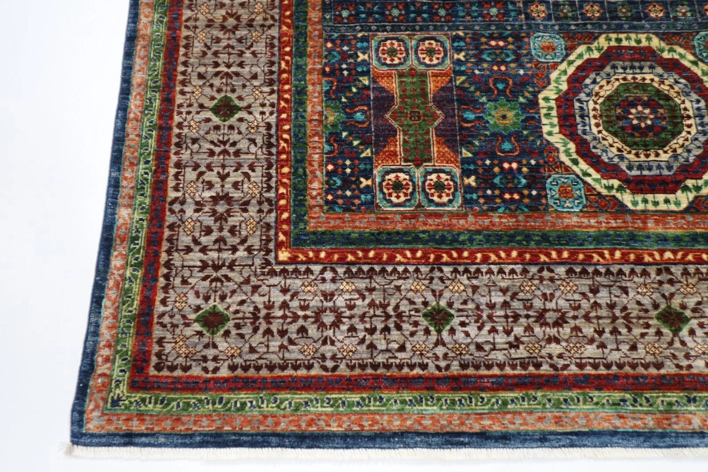 175 x 242 cm | Mamluk Afghan Tribal Hand Knotted Veg Dye Wool Carpet