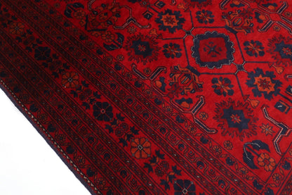154 x 196 cm | Belgic Tribal Hand Knotted Veg Dye Wool Carpet