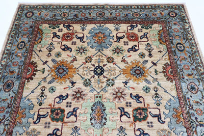 180 x 263 cm |  Aryana Beige Afghan Tribal Hand Knotted Veg Dye Wool carpet