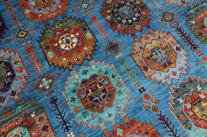 277 x 368 cm | Waziri Blue Afghan Tribal Hand Knotted Carpet