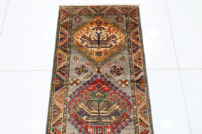 60 x 203 cm | Kazak Afghan Tribal Hand Knotted Wool Runner