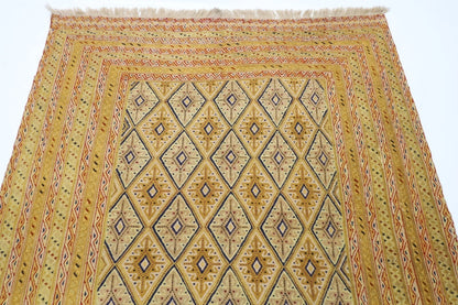 152 x 195 cm | Accent Afghan Tribal Hand Knotted Veg Dye Wool Carpet