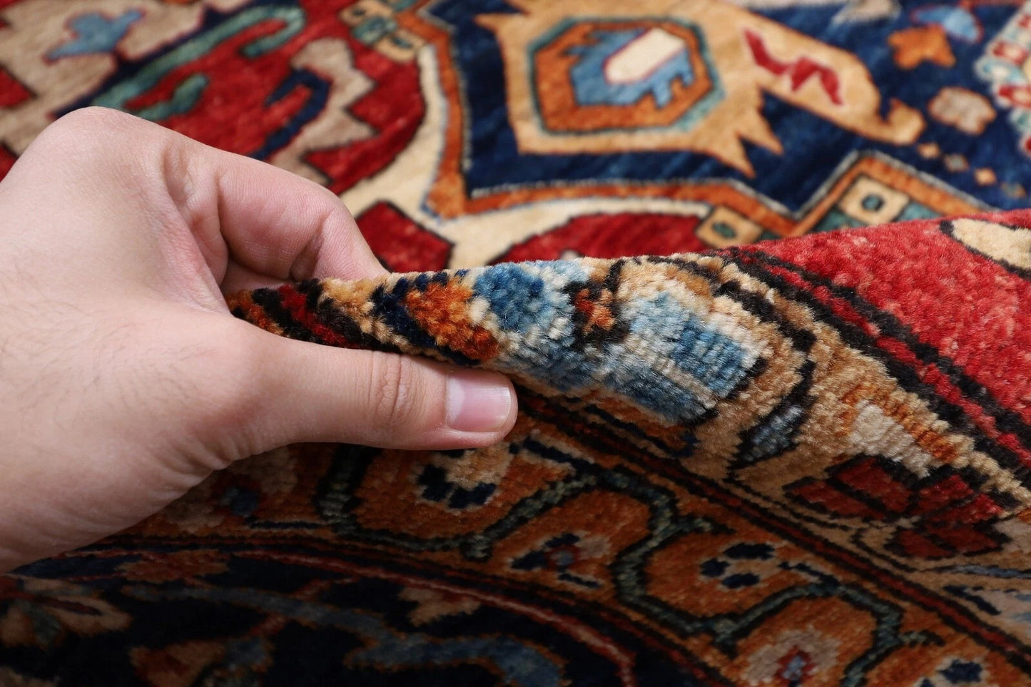 368 x 461 cm | Afghan Heriz Red Handmade Large Size Area Rug Hand Knotted Carpet Living Room Rug