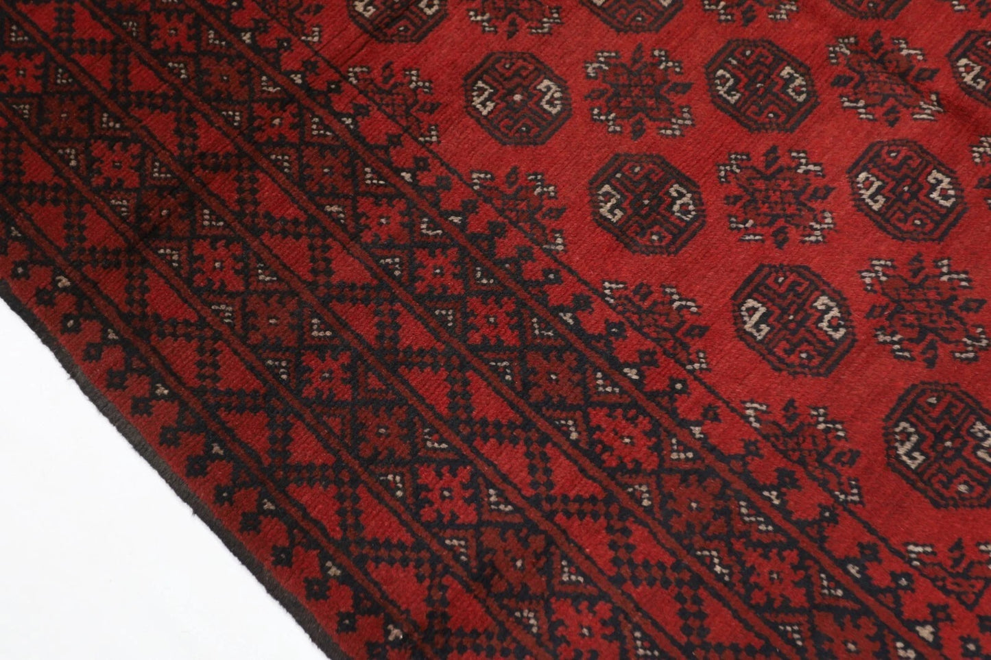 156 x 238 cm | Akja Bokhara Afghan Tribal Hand Knotted Veg Dye Wool Carpet