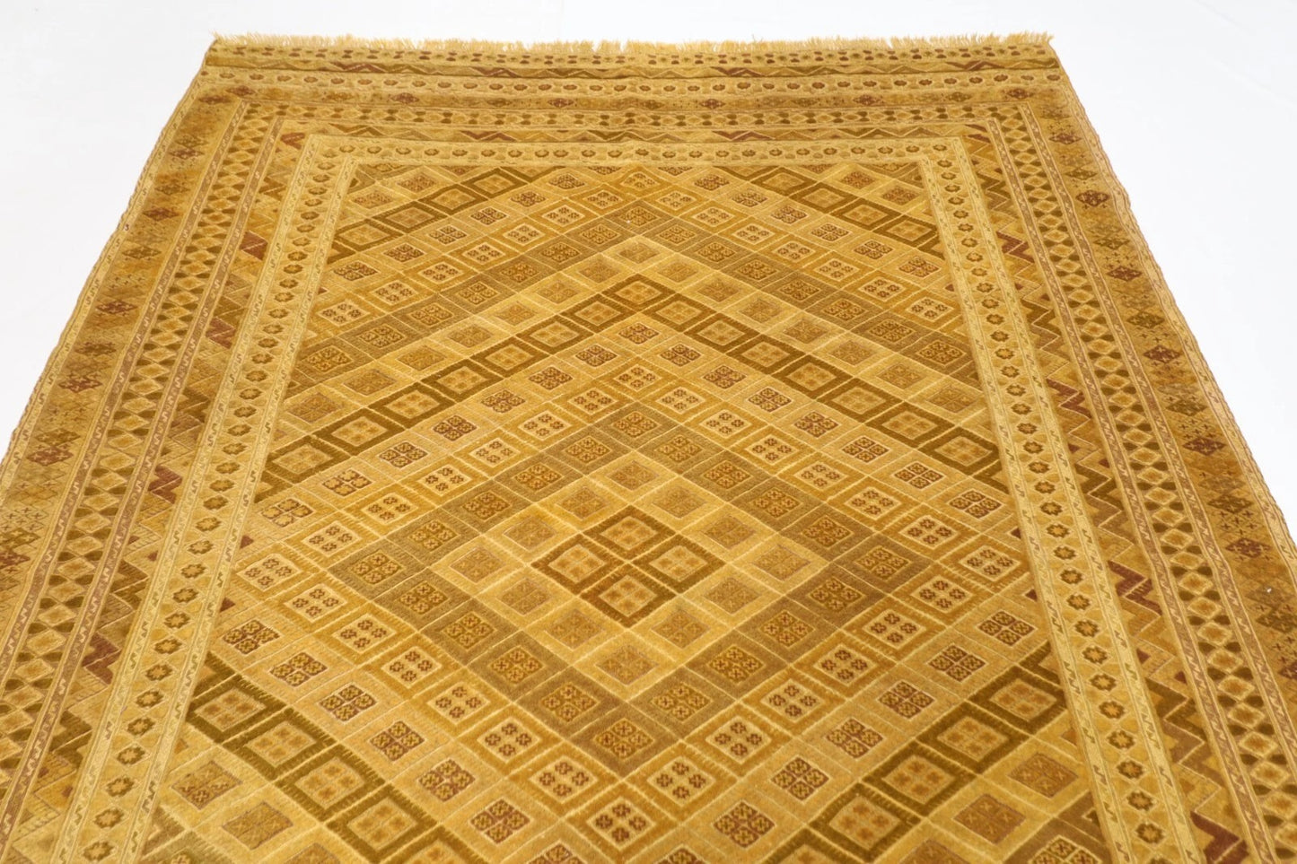 202 x 278 cm | Flat Weaved Carpet Kilim Afghan Tribal Hand Knotted Carpet